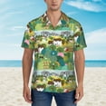 thumbnail image 2 of Gukieu Garden Farm Print Men's Short-sleeved Shirts, Button-down Lapel Hawaiian Shirts, T-shirts, Beach Vacation Summer Casual Wear,XX-Large, 2 of 7