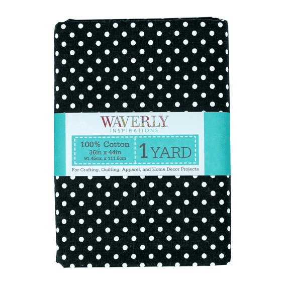 Waverly Inspirations 44' x 1 Yard Cotton Precut Dot Onyx Color Sewing Fabric, 1 Each
