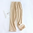 thumbnail image 2 of Pantalons de Pyjama pour Femmes Automne et Hiver Couple Flanelle Fine Plus Velours Chaud avec Revers, 2 of 4
