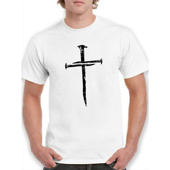 Nail Cross T-Shirt Men -Smartprints Designs, Male 4X-Large
