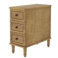 thumbnail image 5 of Tribesigns Narrow Side Table with Drawers, Solid Wood End Table with 3 Drawers, Fully Assembled Nightstand Slim Bedside Table for Small Spaces, Living Room, Bedroom, Wood Color (Set of 2), 5 of 8