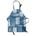 thumbnail image 1 of Country Apron Patchwork of Different Size Denim Seem Fabric Pattern with Vertical Warp Beam Artprint, Unisex Kitchen Bib Apron with Adjustable Neck for Cooking Baking Gardening, Blue, by Ambesonne, 1 of 3