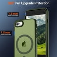 thumbnail image 4 of Magnetic for iPhone SE Case 2022 (3rd)/2020 (2nd), iPhone 8 Case (Compatible with MagSafe) (Military Grade Drop Protection) Slim Translucent Matte Phone Case, Cangling Green, 4 of 7