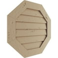 thumbnail image 2 of Ekena Millwork 18"W x 18"H Timberthane Knotty Pine Octagonal Faux Wood Non-Functional Gable Vent, Primed Tan, 2 of 5