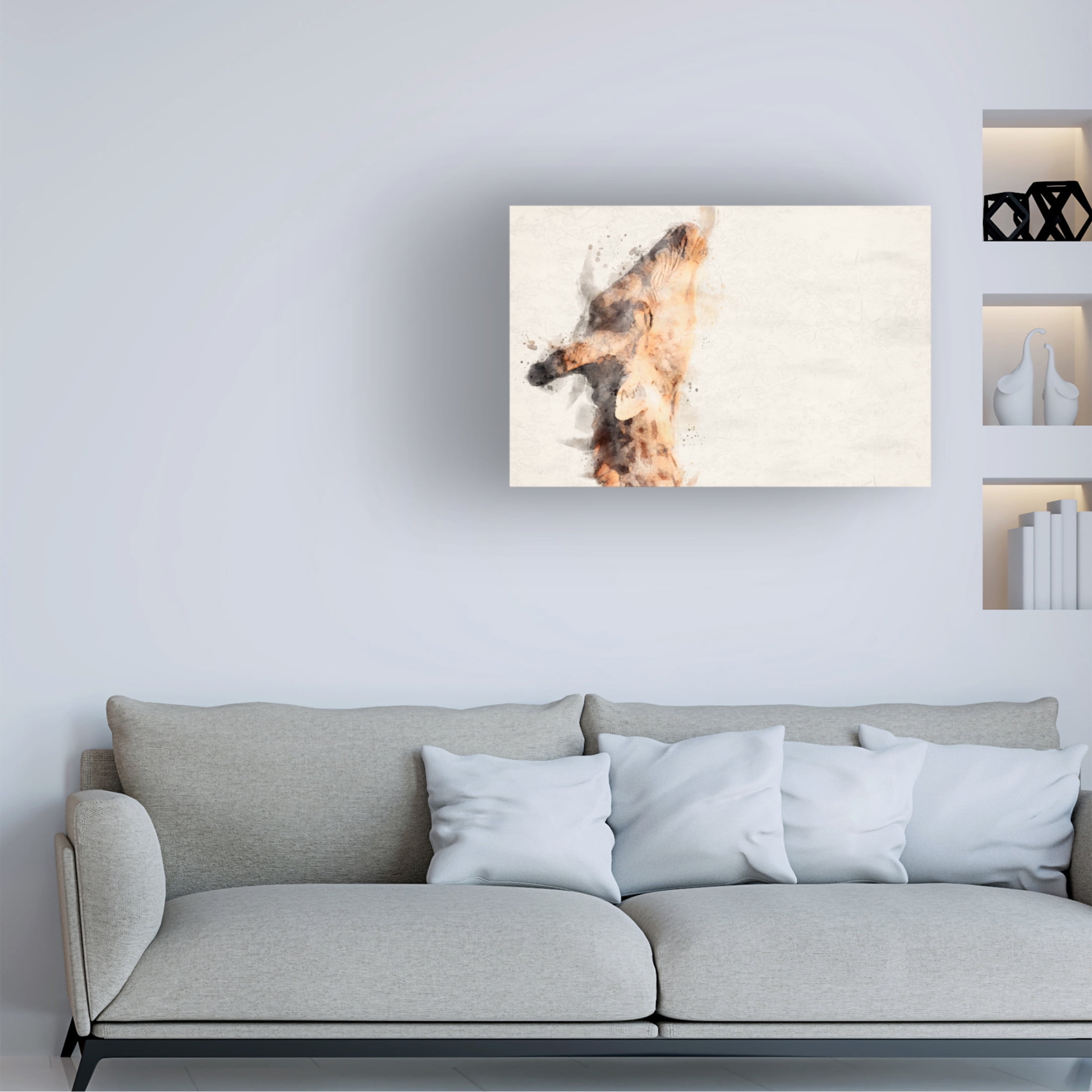 Trademark Fine Art Arno Du Toit Abstract Giraffe Watercolor Art Canvas Wall Art