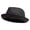Black, variant on Big Size Blocked Upbrim Fedora - Black XL-2XL