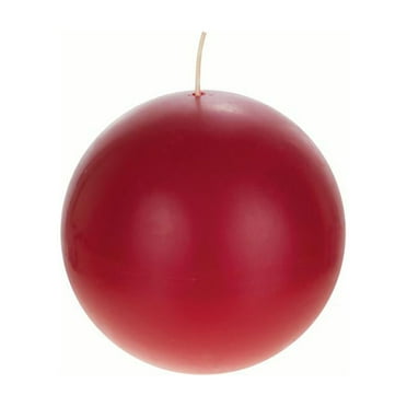 Mega Candles Unscented Red Ball Candle | Hand Poured Premium Wax Candles 4" Diameter | For Home Décor, Wedding Receptions, Baby Showers, Birthdays, Celebrations, Party Favors & More