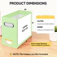 thumbnail image 4 of SHAANXIXIAN File Organizer Box, Cardboard File Folder Organizer with Handle for Letter Size, Portable Collapsible Hanging Filing Box for Home Office Document Storage (2 Pack, Green), 4 of 4