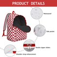 thumbnail image 4 of White Red Checkered Backpack for School,Cute School Bag,Schoolbag with Adjustable Shoulder Straps & Padded Back,15.7"x11.8"x5.5", 4 of 5