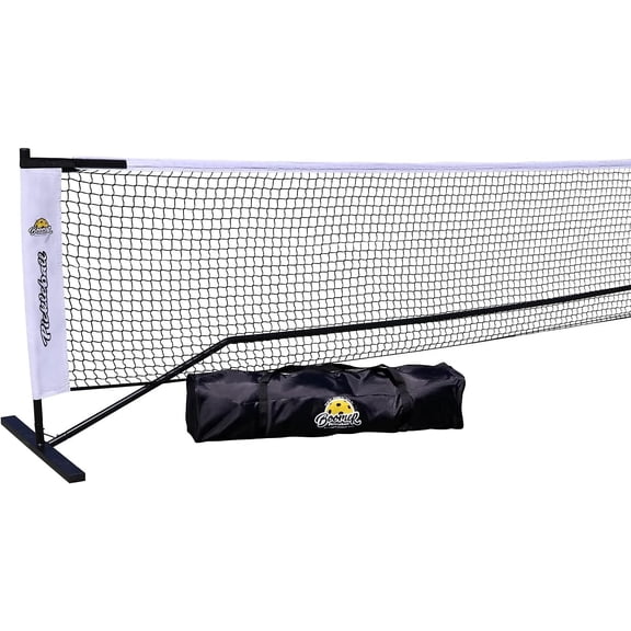 Boomer Portable Pickleball Net System Regulation Size with Steel Frame, Carry Case, Quick Setup Indoor Outdoor