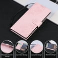 thumbnail image 4 of for Samsung Galaxy S25 Ultra Case Wallet with Floral Embossed Design, Premium PU Leather + TPU, Card Slots Kickstand Magnetic Clasp Wrist Strap Shockproof Full Body Cover for S25 Ultra, Rosegold, 4 of 8