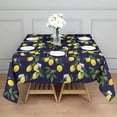 thumbnail image 3 of Yellow Lemon Fruits DarkBlue Pattern Square Tablecloth,Waterproof Square Table Cover,Wipeable Spillproof Washable Table Cover for Home Kitchen Party Decor 42"X42"(107x107cm), 3 of 6
