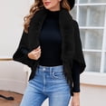 thumbnail image 1 of Manteau d'Extérieur pour Femmes Style Automne et Hiver avec Cape à Franges Tricotée de Couleur Unie à la Mode, 1 of 4