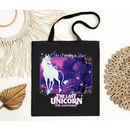 vintage The Last Unicorn Bag Men s 40th Anniversary Adult Short Sleeve Tote Bag-TH19905