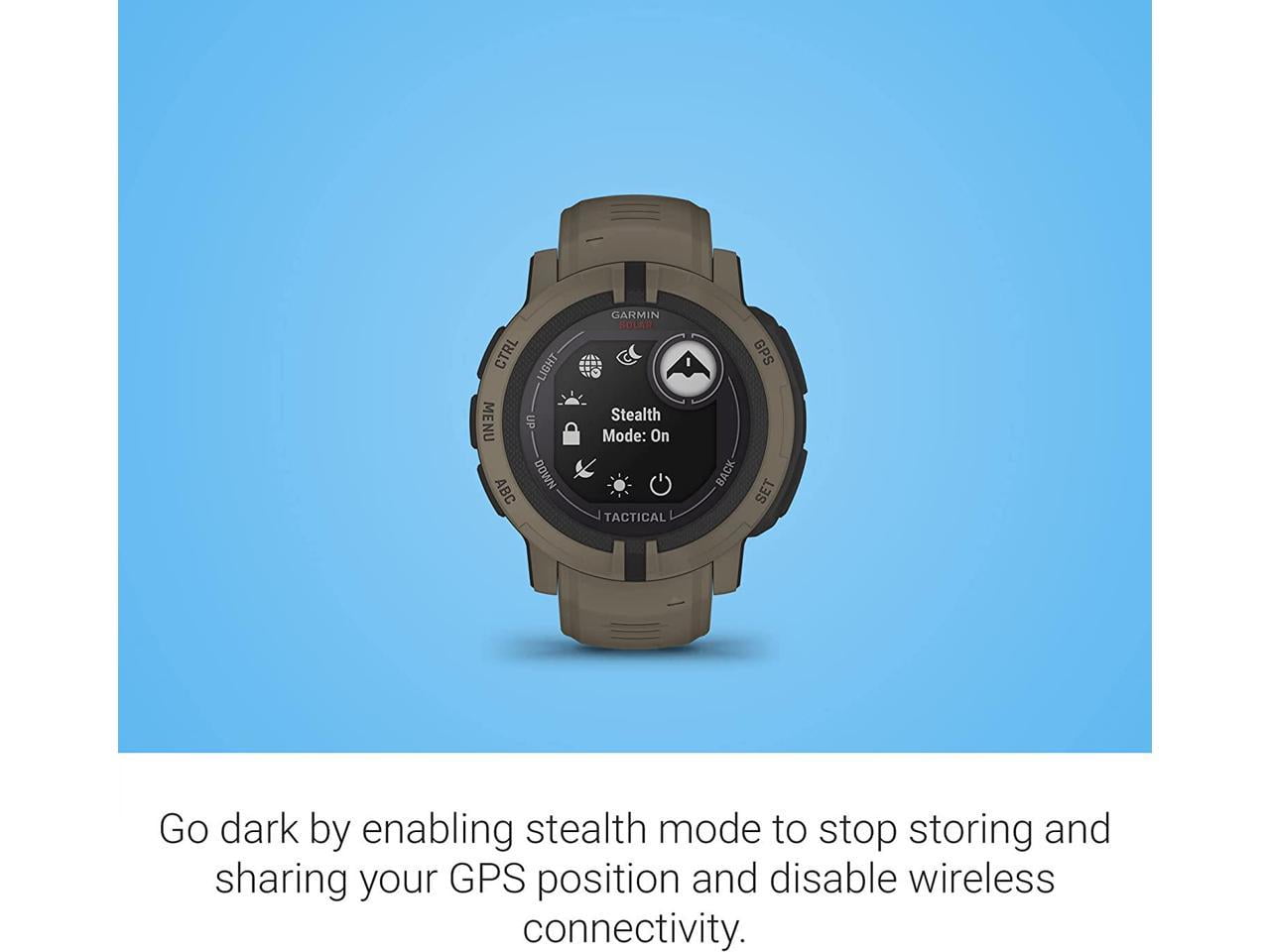 Garmin Instinct 2 Solar, Tactical-Edition, GPS Outdoor Watch, Solar Charging Capabilities, Multi-GNSS Support, Trackback Routing, Coyote Tan