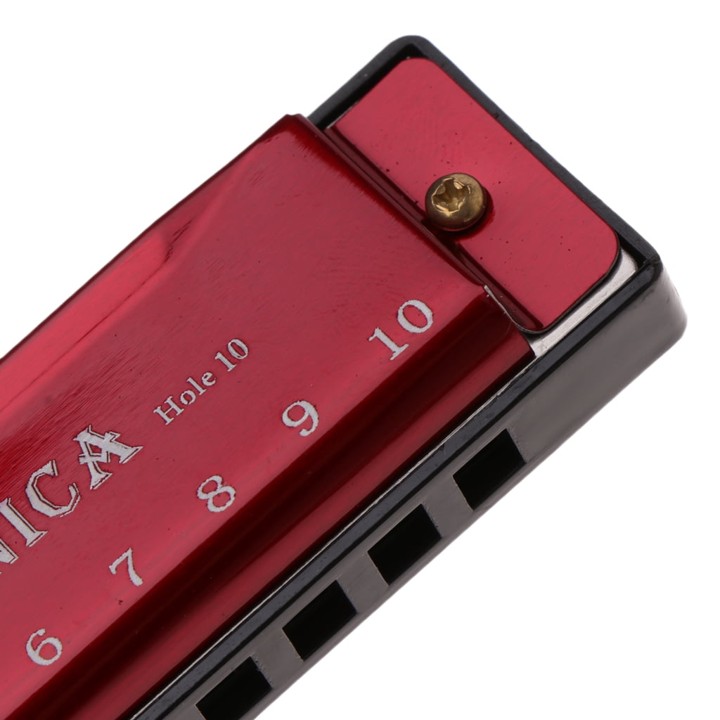 BOOYOU 10 Holes Key of C Blues Harmonica Musical Instrument Educational Toy  with Case - Walmart.com