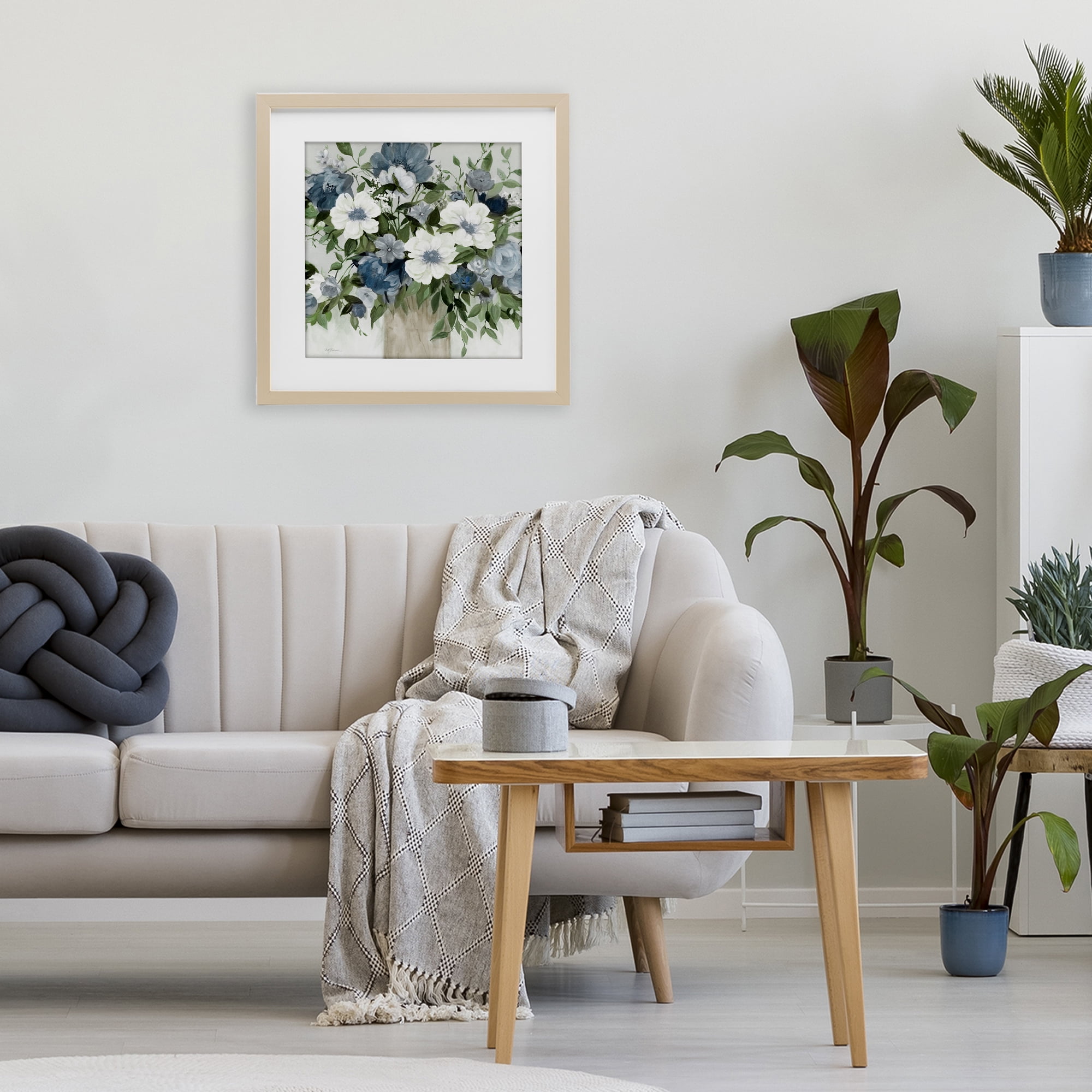 Stupell Industries White & Grey Blossoms Birch Framed Print Under Glass, design by Carol Robinson