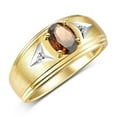 thumbnail image 4 of RYLOS Men's Rings 14K Yellow Gold Classic 8X6MM Oval Gemstone &  Diamond Ring Smoky Quartz June Birthstone Rings For Man Gold Rings Size 9, 4 of 8