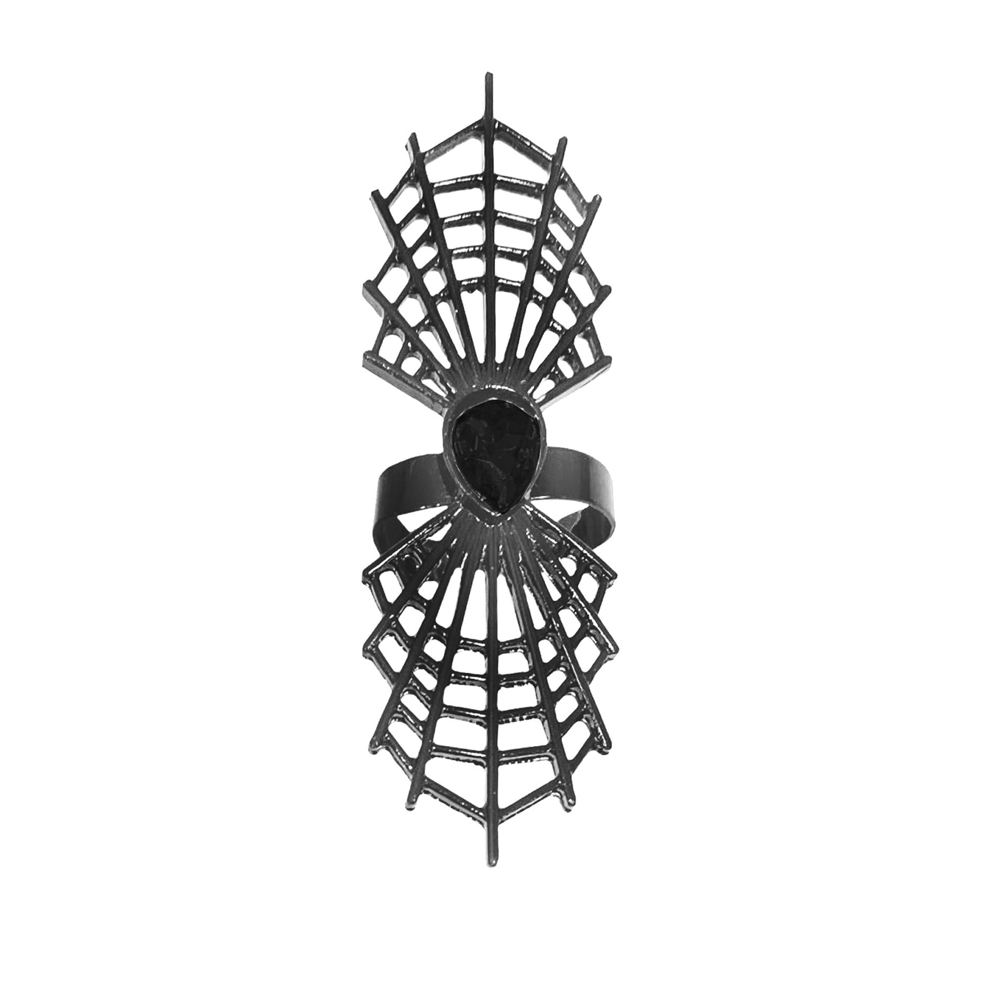 Spider Rings and Earrings Costume Accessory Set for Adults, Black, 5 Pieces, Halloween by Way To Celebrate