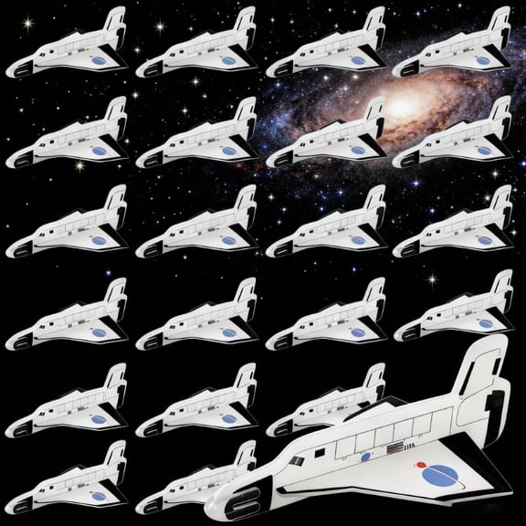 36 Pcs Space Foam Gliders, Red Blue White Shuttle-Shaped Flying Toys for Space-Themed Birthday Party Favors, Christmas Gifts, Outdoor Activities, STEM Fun for Kids and Party Guests