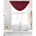 thumbnail image 4 of Waterfall Valances for Windows, Pure Red Wine Kitchen Sheer Valance Curtains, Simple Solid Color Rod Pocket Elegant Swag Valances for Living Room Bedroom, 47.2"x38.5", 1 Panel, 4 of 8