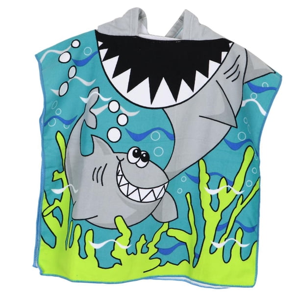 60 x 120 cm / 23.6x47 pulgadas Secado rápido Niñas Poncho con capucha Cambio de Tiburón Sharpla Kids Surf Changing Robe