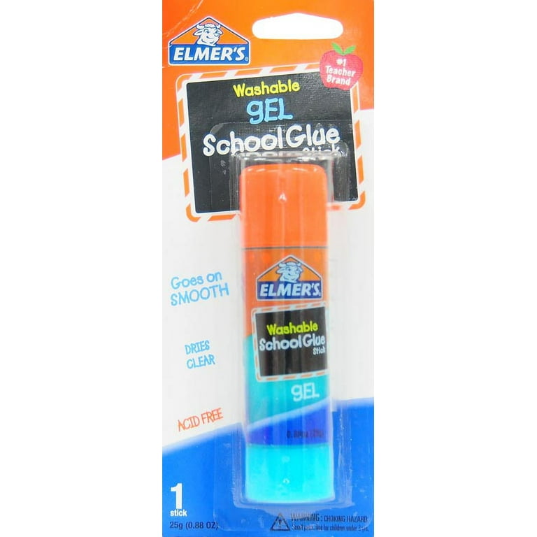 Elmer's Washable School Glue Gel Stick, 7/8 Ounce, Blue Dries Clear 