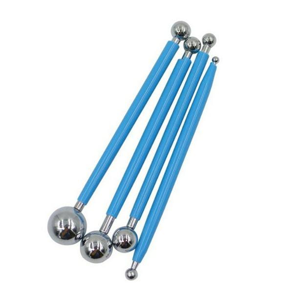 Billuyoard 4 Uds. De herramientas de acero inoxidable, juego de azúcar esférico, bolígrafo de costura de arcilla de doble cabeza, accesorio para cocinar Herramientas y accesorios para hornear Azul Billuyoard HA074814-01