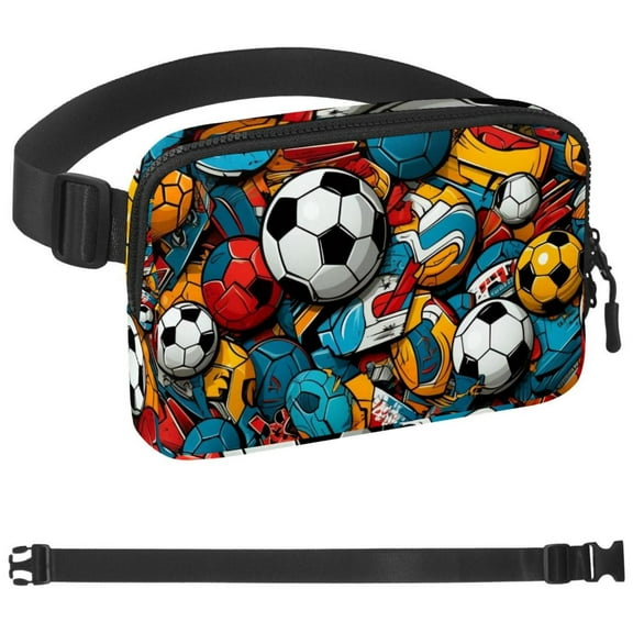 Football Soccer Fanny Pack for Women and Men,Waist Bags, Running Waist Bag, Large Pouch & Adjustable Strap,Waterproof ,for Gym,Jogging, Cycling, Traveling, Fitness, Hiking