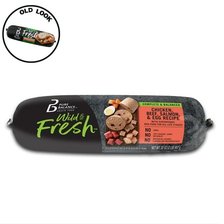 Pure Balance Wild & Fresh Chicken, Beef, Salmon & Egg with Superfoods Fresh Dog Food, 2 lb