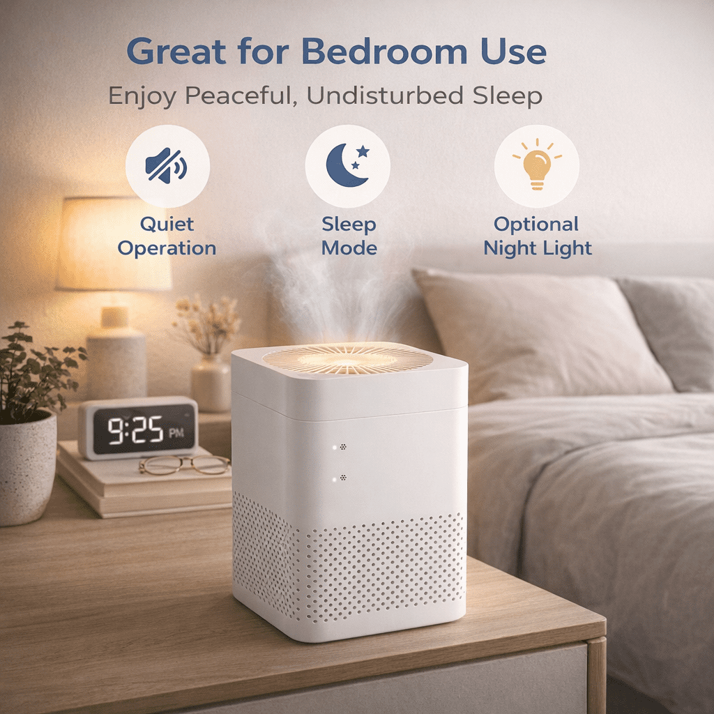 Airchoice  HEPA Air Purifier for Home and Pets, 2-Pack Air Cleaner for Small Bedroom and Office, Removes Dust and Pollen, Night Light, White