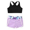 thumbnail image 6 of Raenseen Sports Crop Top & Short Set Girl Raceback Sportswear 2 Pieces Athletic Dance Outfits Tank Butterfly 8, 6 of 9