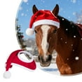 thumbnail image 1 of Housse de Tête de Cheval Père Noël avec Design de Flocon de Neige Festif pour Événements de Vacances et Spectacles d'Hiver, 1 of 5