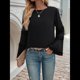 thumbnail image 5 of Blusas de Larga Acampanadas y Holgadas para Mujer, Otoño e Invierno 2025, Temperamentales, para Mujer Negro M, 5 of 10