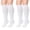 White, variant on 2 Pairs Compression Socks for Men & Women 8-15 mmHg Knee High Over The Calf Socks, Mild Compression Support, Breathable Stretch Fit,Size 9-11