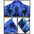 thumbnail image 4 of HAPPY BAY Men's Hawaiian Shirts Short Sleeve Button Down Shirt Men's Tropical Shirts Casual Vacation Summer Party Caribbean Shirts for Men Funny XXL Palm Tree Floral, Blue For Dad, 4 of 5