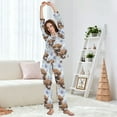 thumbnail image 5 of joogoo Pajamas Set for Women Highland Cattle Flower-w6 Long Sleeve Pjs Loungewear L, 5 of 7
