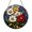 Acrylic 3.5 Inch, variant on Decorative Stained Glass Flower Suncatcher with Bright Red Yellow Florals, Mosaic Edge Detail, Circular Window Panel