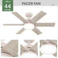 thumbnail image 6 of Hunter 44 inch Indoor Ceiling Fan with LED Light and Remote Control - Standard Mount Ceiling Fan, 6 Blades, For Bedroom, Living Room, or Kitchen, Quiet - Pacer 51207, Blush Pink, 6 of 17