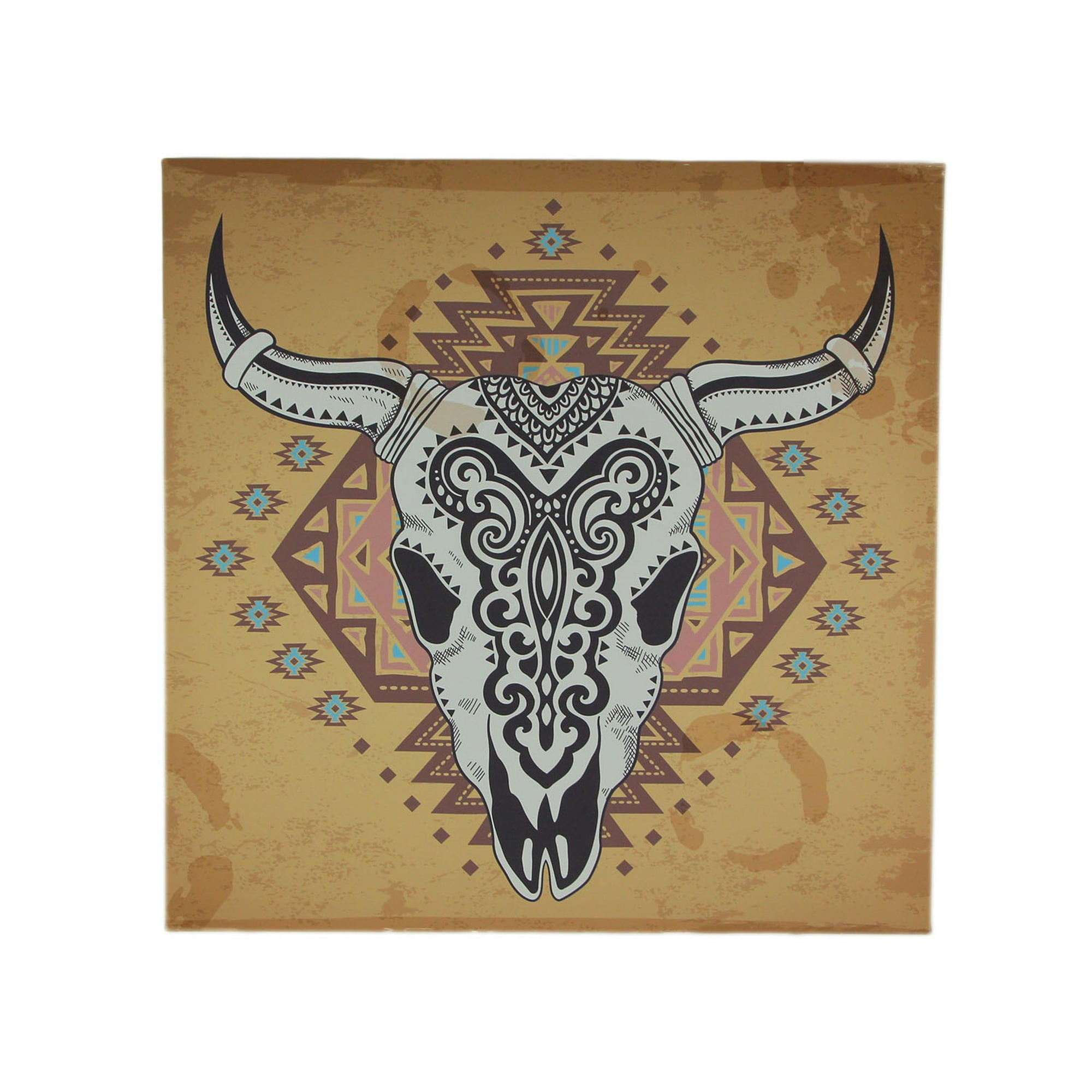 De Leon Collections Southwest Steer Skull Santa Fe Style Canvas Print