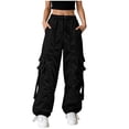 thumbnail image 2 of FNFYFH Cargo Pants Women Baggy Parachute Pants for Women Streetwear Y2K Outfits Hiking Camping Essentials, 2 of 9
