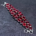 thumbnail image 2 of Natural Mozambique Garnet Gemstone 925 Sterling Silver Bracelet 7-8", 2 of 2