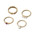 thumbnail image 2 of Anillos para mujer, regalos para mujer, anillo de moda europeo con baño de oro geométrico de viento frío y conjunto., 2 of 5