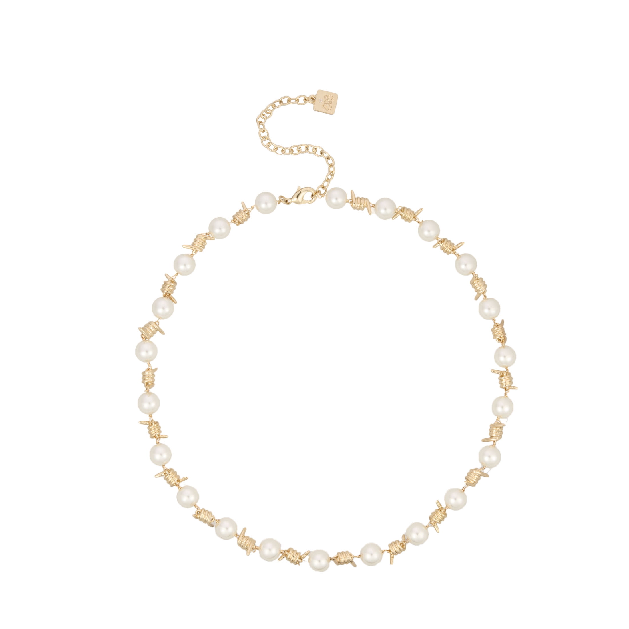 Bella by Thorne 8mm Pearl x Barb Adult Necklace, Gold