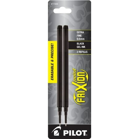 Pilot FriXion Gel Ink Pen Refill 2-pk for Erasable Pens Fine Point (.7) Black Ink; Make Mistakes Disappear, No Need For White Out. Smooth Lines to the End of Page, America?s #1 Selling Pen