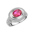thumbnail image 6 of RYLOS Rings for Women Sterling Silver Ring Classic 9X7MM Oval Gemstone & Diamonds July Ruby Jewelry Size 9, 6 of 6