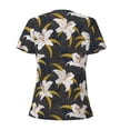 thumbnail image 5 of Wukai Lilies Flowers Casual V-Neck Graphic Tees for Women: Lightweight and Breathable Summer Tops with Stylish Design-XX-Large, 5 of 8
