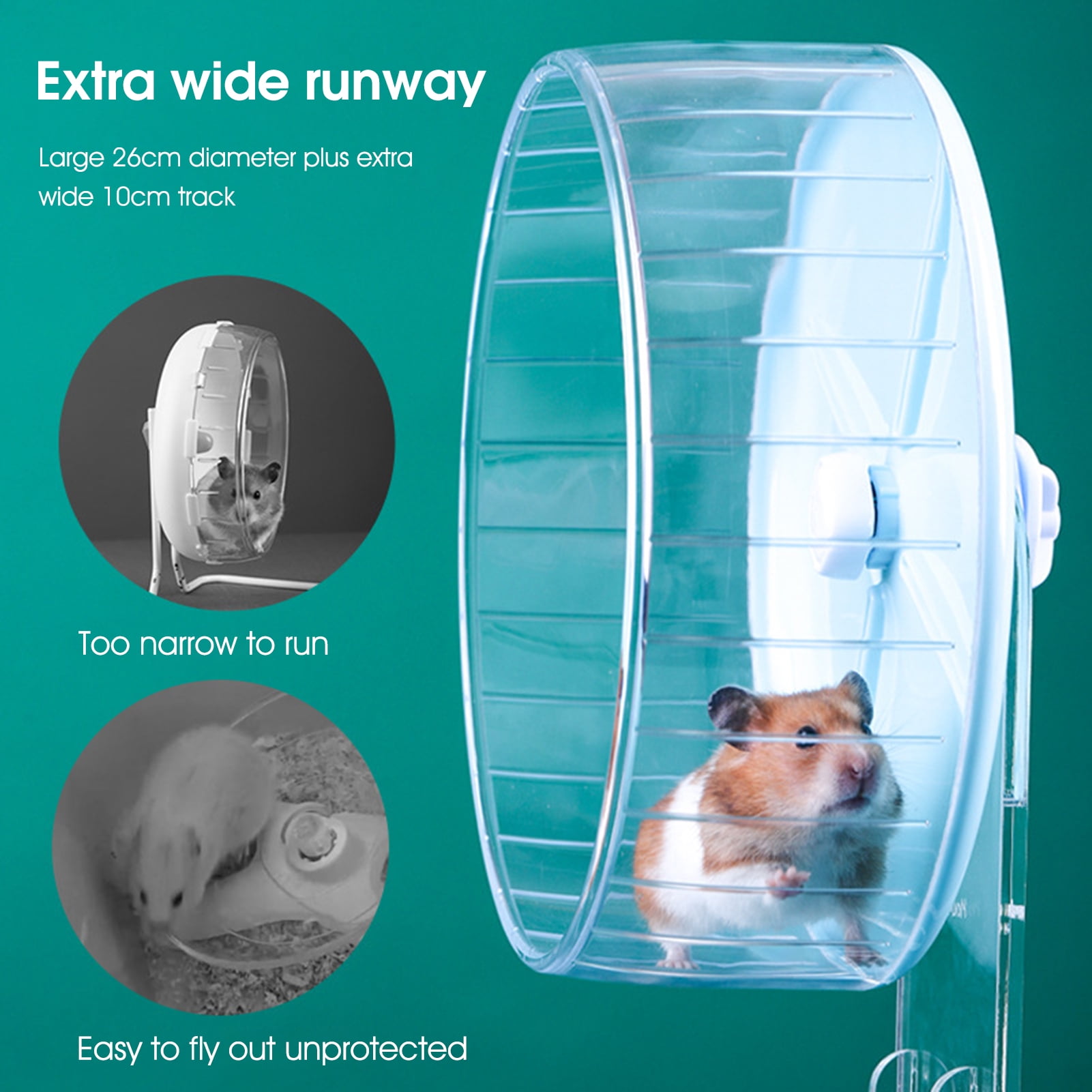 shenmeida Hamster Exercise Wheel Silent Spinning Running Wheels with Stand for Hamsters, Gerbils, Mice and Other Small Pets