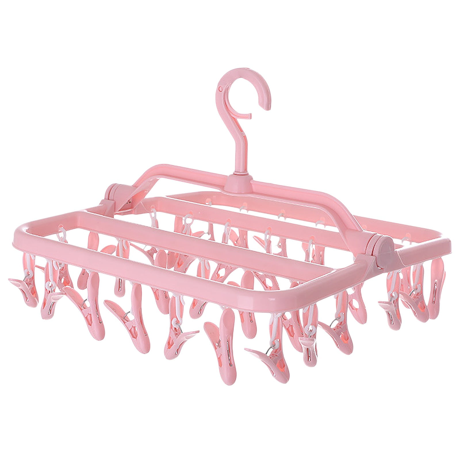 Needhep Heavy Duty Clothing Hangers, Portable Foldable Clothes Drying Rack Smart Heavy Duty Velvet Hangers Clothes Hangers With 360° Swivel Hook, for Organization Clothe (Blue)