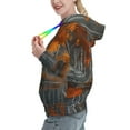 thumbnail image 2 of Lsque White Horse Autumn Birch Pattern Casual Women's Hoodie,Hooded Sweatshirt with Kangaroo Pocket,Pullover Hoodie with Eye-catching Drawstrings-Medium, 2 of 7